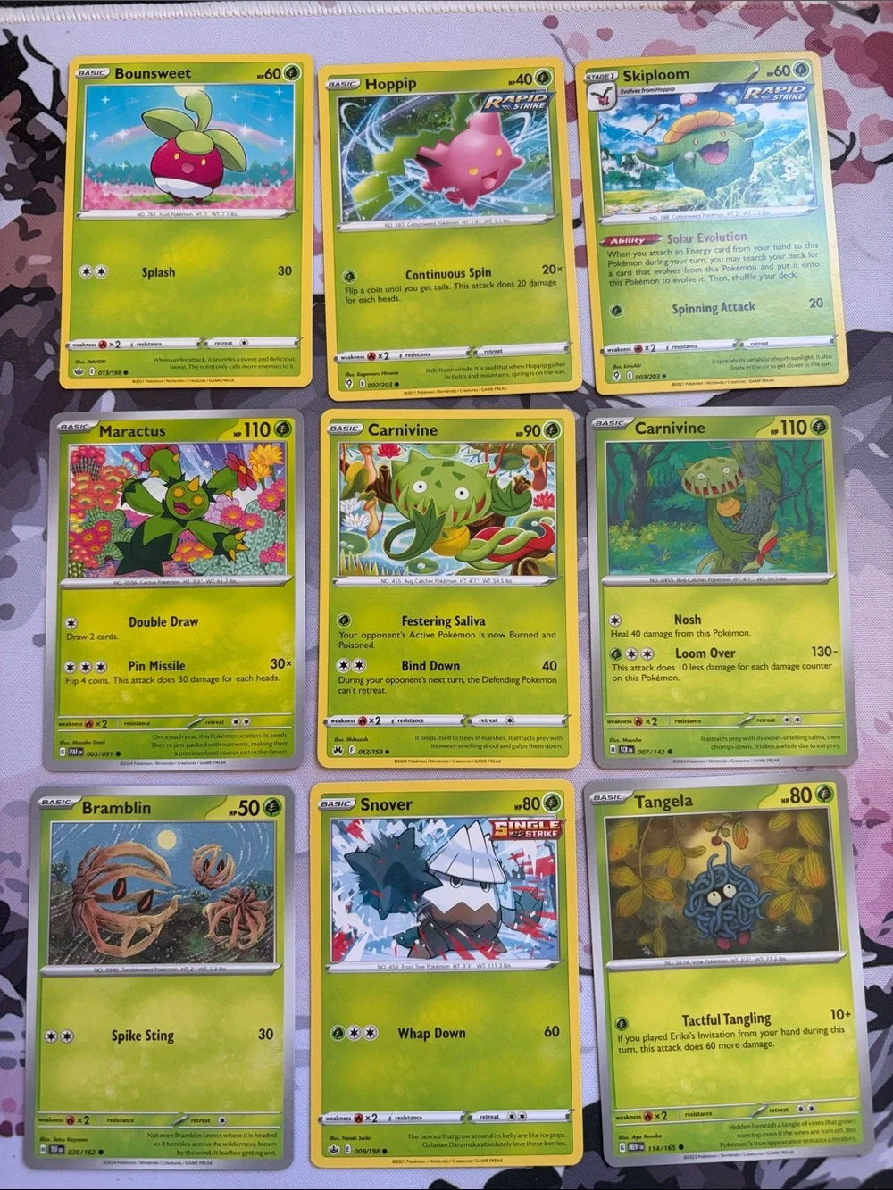 🌿 Garden Pokémon Card Lot | Bounsweet Hoppip Carnivine Tangela ✨5/$25✨